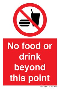 No food or drink beyond this point